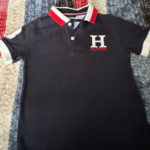 Tommy Hilfiger Little Boys Striped Collar Embroidered Matt Polo